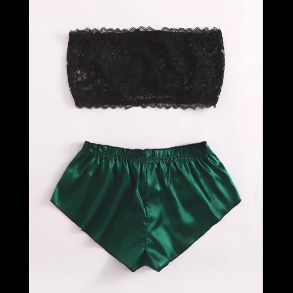 Emerald & Black, Bandeau, Lingerie Set - Picture 3 of 5